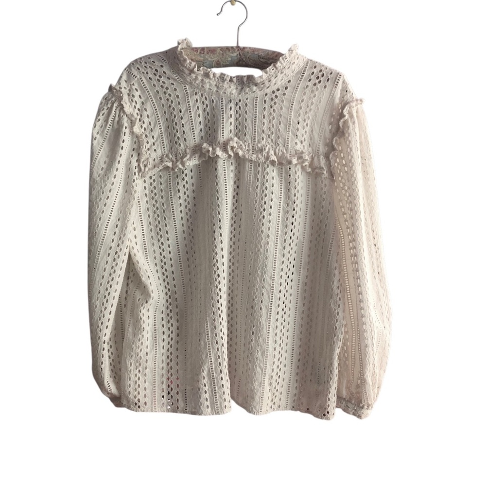 Madewell Cream Eyelet Lace Top